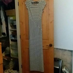 Striped open back maxi dress by Epique Moi